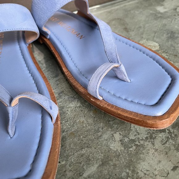 Stuart Weitzman Suede Lyla Flat Sandal - Picture 4 of 11